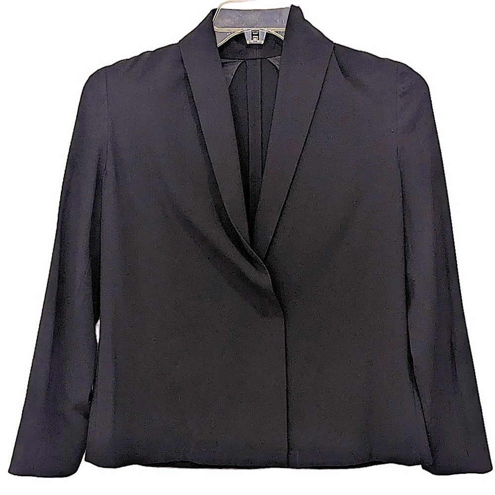 MAX Mara Minimalist Black Blazer Bracelet Length Sleeves Size 2